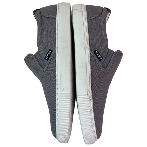 J Crew Mens Explorer Canvas Slip-on Sneaker Sz 8 Gray Coastal Casual Comfortable - Picture 3 of 11